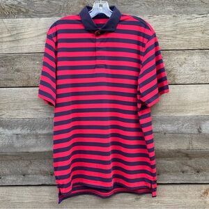 Greyson Golf Shirt Polo Men M  Performance Striped Pink Blue Preppy Resort